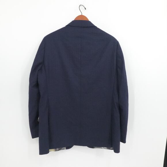 Indochino Sport Coat 40r Blue Wool Silk 2 Button Notch Lapel Made To Measure - Picture 2 of 14